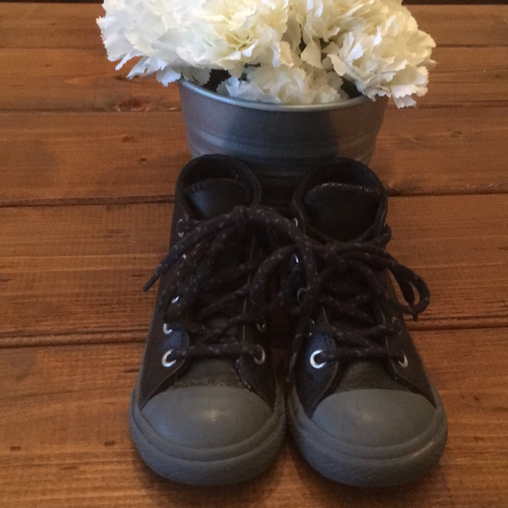 Black Leather Toddler Converse